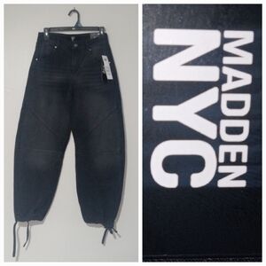 Madden NYC Black Barrel Pants